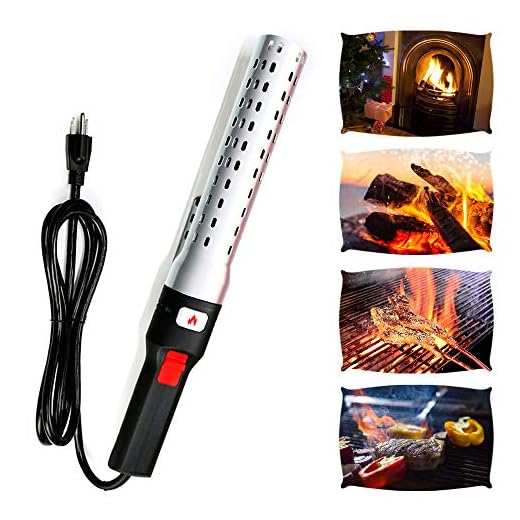 CHARAPID Electric Charcoal Lighter and Starter, Chemical Free Fire Starters with Built-in Blower, 60-Second Electric Grill Starter for Wood, Fire Pits, and Fireplace (Black)