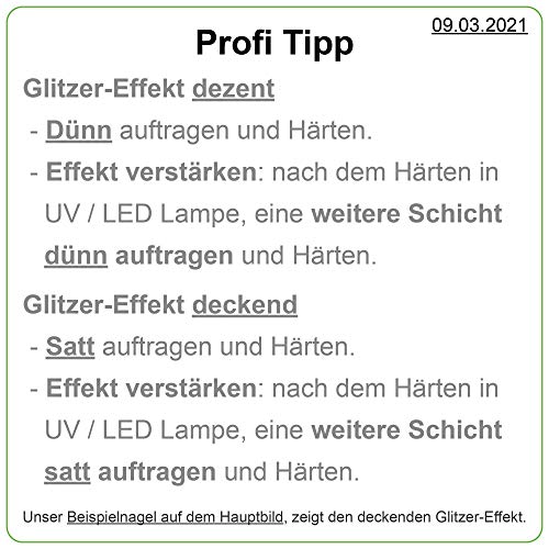 SN Quick Finish Glitzer Silber Hochglanz Versiegelungsgel ohne Schwitzschicht High Gloss Top Coat UV & LED Flex Gel für… – Bild 5