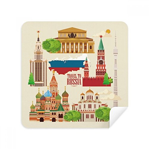 Essuie-écran Russie en tissu suédé nettoyeur de lunettes pour smartphone et voyage lot de 2