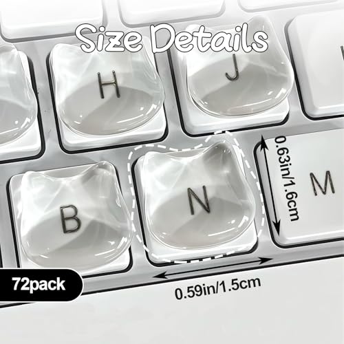 72 adhesivos transparentes para teclado para uñas largas miniatura 2