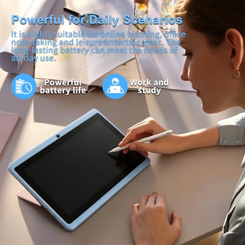 Image of 7 Inch Android 14 Tablet with Waterproof Case(Blue)