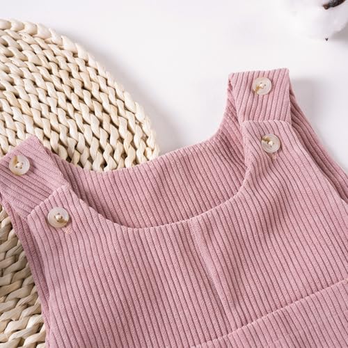 Toddler Baby Fall Winter Outfit Girl Boy Bear Embroidery Overall Pants Suspender Corduroy Jumpsuit with Pocket4