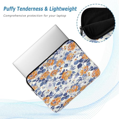 Funda para Portátil 13-14 Pulgadas Impermeable Naranja Floral miniatura 5