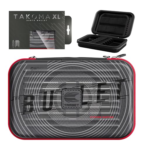 Target Darts Stephen Bunting Ghost Series XL Takoma Cartera – Dardos Fundas, Negro/Blanco Storage Case, “The Bullet” Zipper Portadardos, Profesionale Accesorios – Retiene 6 Totalmente Montado