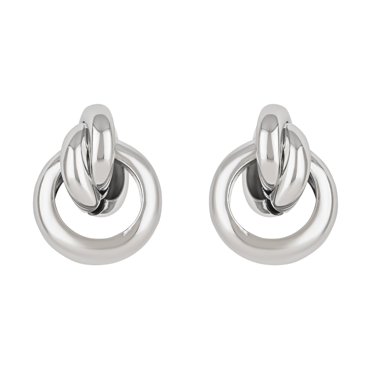 I Jewels Latest Trendy Stylish Gold Plated Geometric Twisted Chunky Stud Earrings for Women and Girls (E3194) (Silver) (B0D335Q8V1) Amazon Price History, Amazon Price Tracker