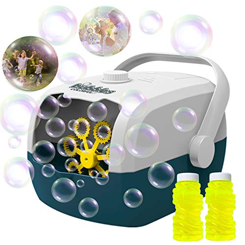JoyGrow Bubble Machine Automatic Bubble Blower,Portable Bubble Maker for Toddler Kids Outdoor Indoor Party Activity Use with 2 Bottles of Bubble Solution (Battery Operated Version)