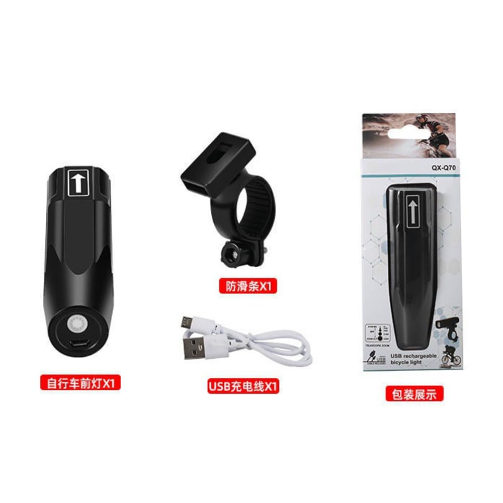 Éclairage Avant de vélo Rechargeable Ultra-Lumineux et étanche avec réflecteurs, Compatible avec Tous Les vélos et VTT.