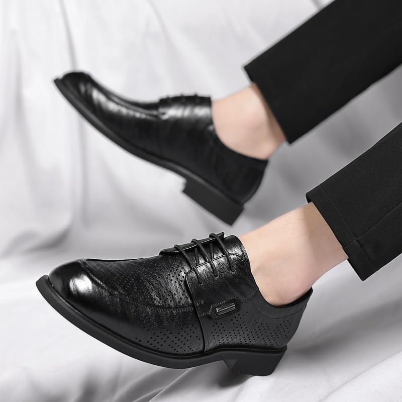 Men's Breathable Business Oxford Shoes Retro Comfortable Business Height Increasing Non-Slip Softsole Walking Dress Shoes Non-Slip Softsole Walking Shoes2