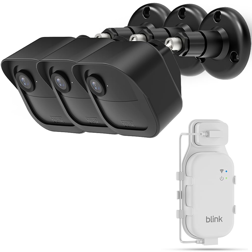 3 Pack | All-New Mount Compatible with Blink Outdoor 4 Camera | Adjustable Design to Improve Viewing Angle | Protective Housing Case Cover | Sync