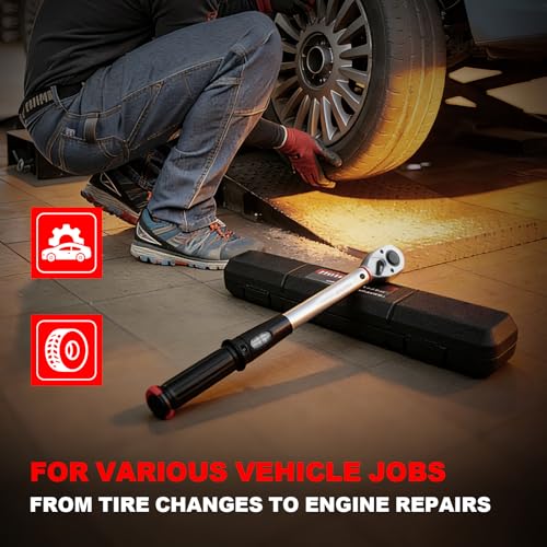 Hairich Drehmomentschlüssel Auto 1/2 Zoll, 40–210 Nm, ±3% Genauigkeit – Präziser Torque Wrench mit Sichtfenster für Auto- &… – Ansicht 4