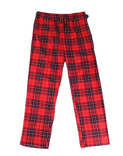 Nautica Mens Blackwatch Pajama Lounge Pants, Red, Medium