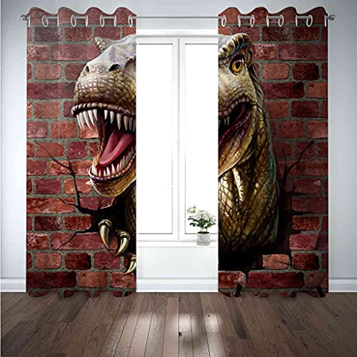 Rideaux isolés thermiquement dinosaure 3D pour protéger la chambre du froid et du jour