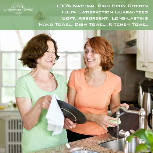 Lito Linen And Towel Flour Sack Dish Towels |6 Pack, 18"X28", White | Ultra Absorbent Kitchen Towels For Baking, Cooking, And Cleaning #TOP1