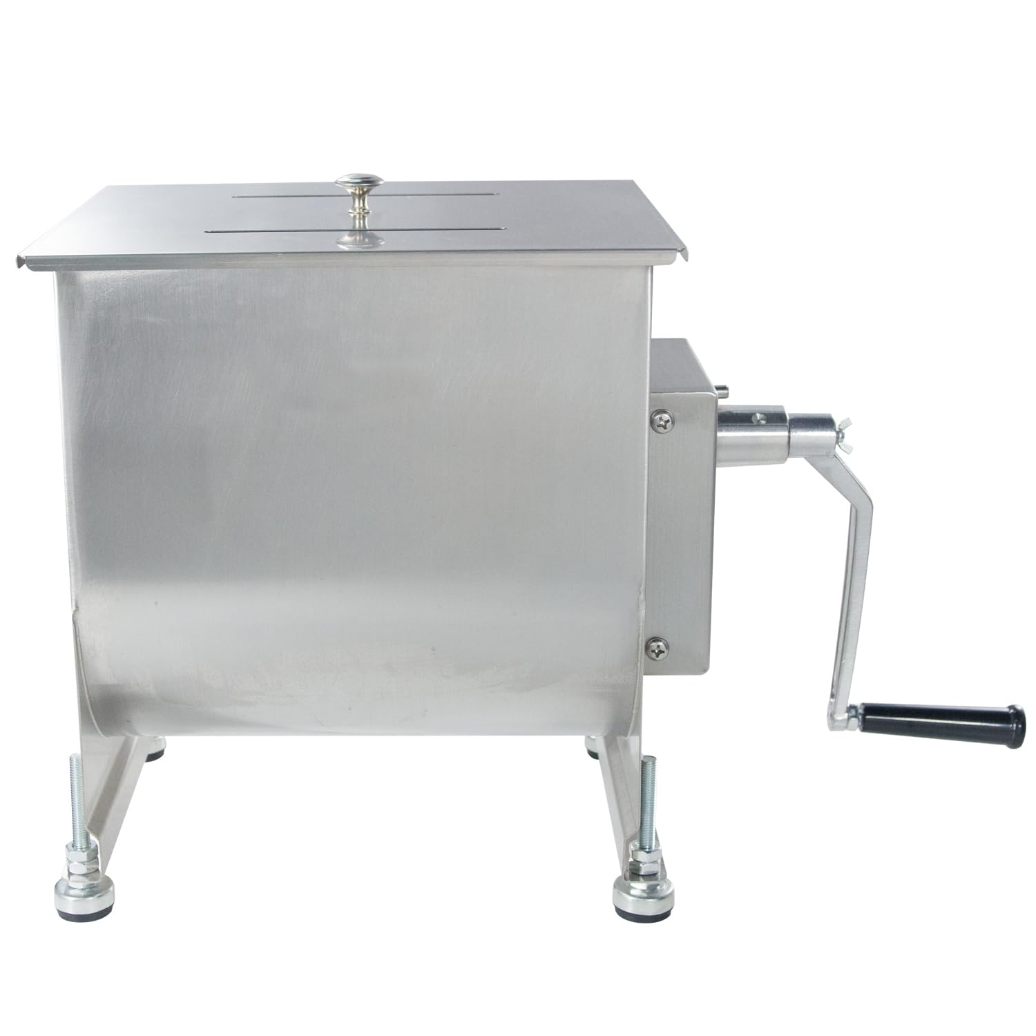 Clivia Commercial Stainless Steel Manual Meat Mixers with lid,60Lb/30L Tank,(Mixing Maximum 15-Pound for Meat),Sausage Mixer Machine Meat Processing Equipment