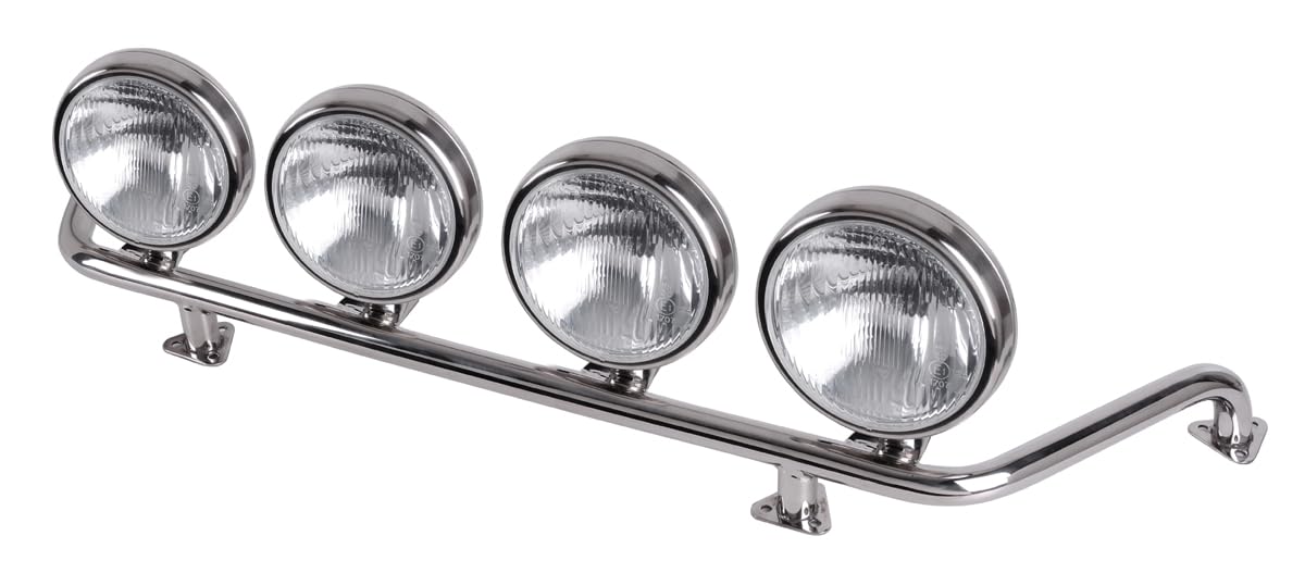 Hansen Styling Parts Universeller Edelstahl Lampenbügel XL - Breite 96 cm - Tiefe 27 cm - 4 Halterungen für Scheinwerfer - für Transporter LKW Off Road Wohnmobile etc..