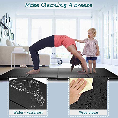 image for Dkeli Gymnastics Yoga Exercise Mat - Folding Extra Thick Tumbling Mat 