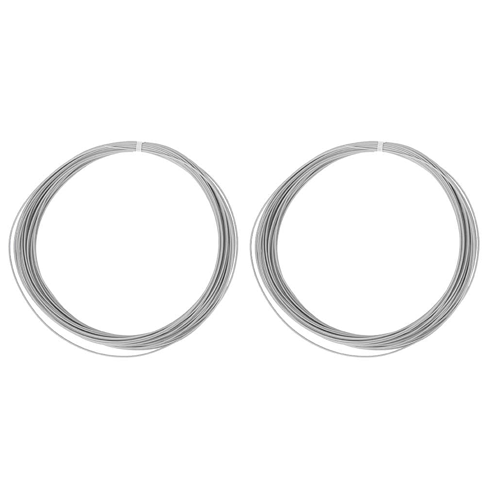 Cuerda para Raqueta de bádminton, 2 Colores, 2 Piezas, Nailon, Alta flexibilidad, línea de Cuerda para Raqueta de bádminton, línea de Repuesto para Raqueta para Entrenamiento de (White)