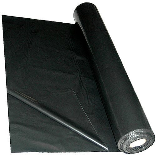 QVS Shop 2M X 50M Black Polythene Sheeting 125Mu / 500G Plastic Sheet Protection Cover