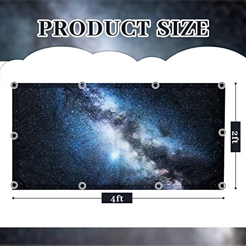 Image of Hortsun Pack of 2 Fluorescent Light Covers 4 x 2 Feet Magnetic Ceiling Light Cover Room Supplies for Home Office(Galaxy Sky)