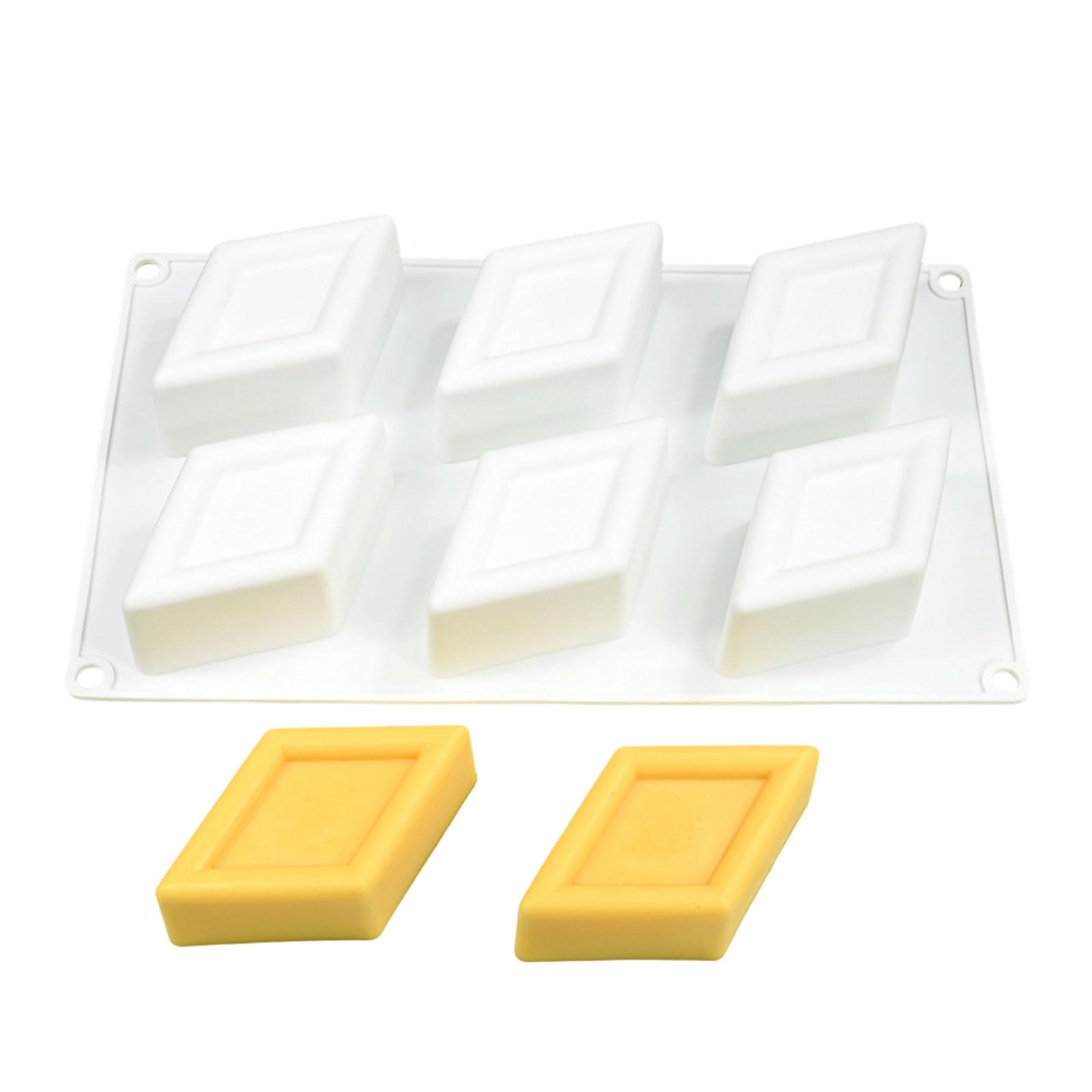 LUCKGONI Rhombic Shape Silicone Mold Baking Tool Mousses Cake Decorating Mold for Making Chocolate, Candy, Candle, Soap