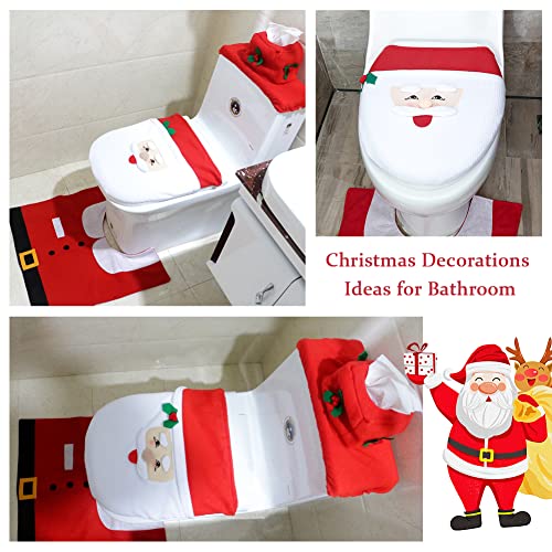 BESTZY Weihnachts-Toiletten-Set, 3 Teiliges Set Wc Sitzbezug Set Weihnachten Toilettensitzbezug mit Sitzbezug Teppich… – Bild 6