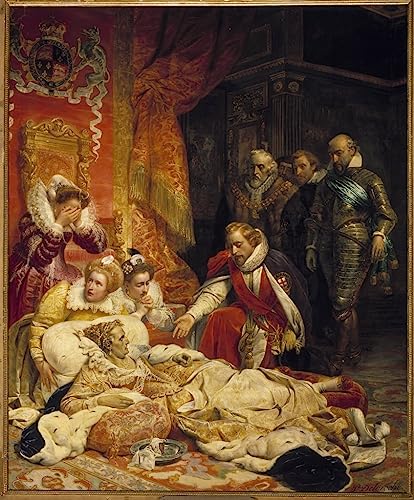 La Mort d'Elisabeth Iere d'Hippolyte Delaroche poster image impression sur toile salon 60x90cm