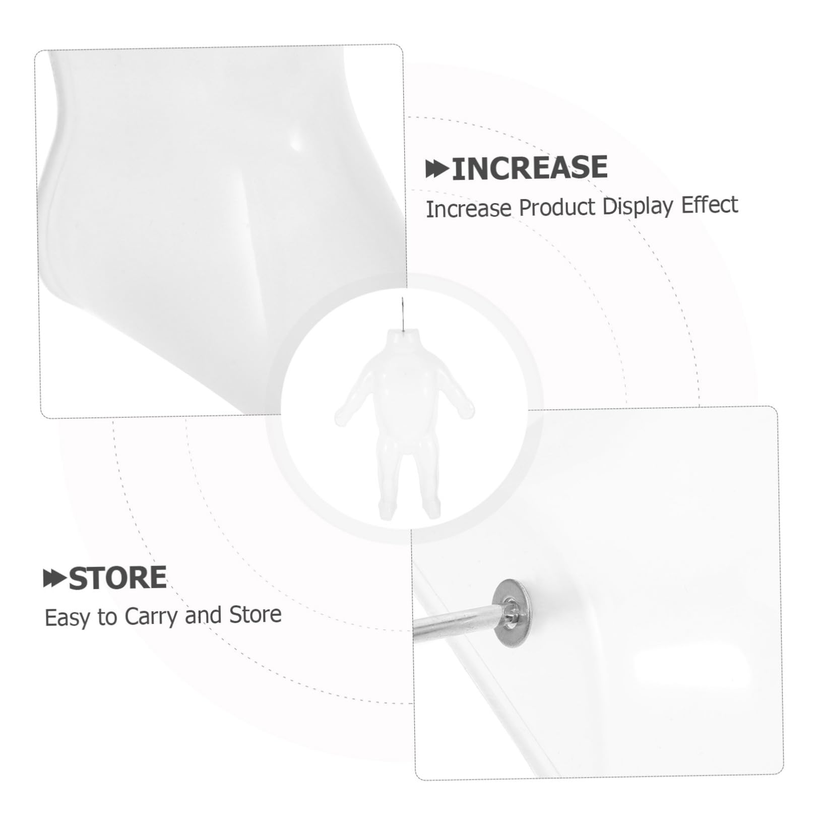 INOOMP Mannequin Plastique Corps Entier pour Garçon et Filles avec Bras et Jambes, Robuste et Facile à Ranger, pour Magasins de Vêtements et Centres Commerciaux