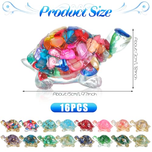 Figuritas miniatura de tortugas en cristal y resina 16 pcs miniatura 2