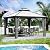 Kozyard Caesar 12'x12' Hardtop Gazebo - Permanent Metal Pavilion with Netting and Shaded Curtains for Patio, Backyard, and Deck - Galvanized Steel Outdoor Aluminum Canopy, Double Roof Gazebo (Grey)