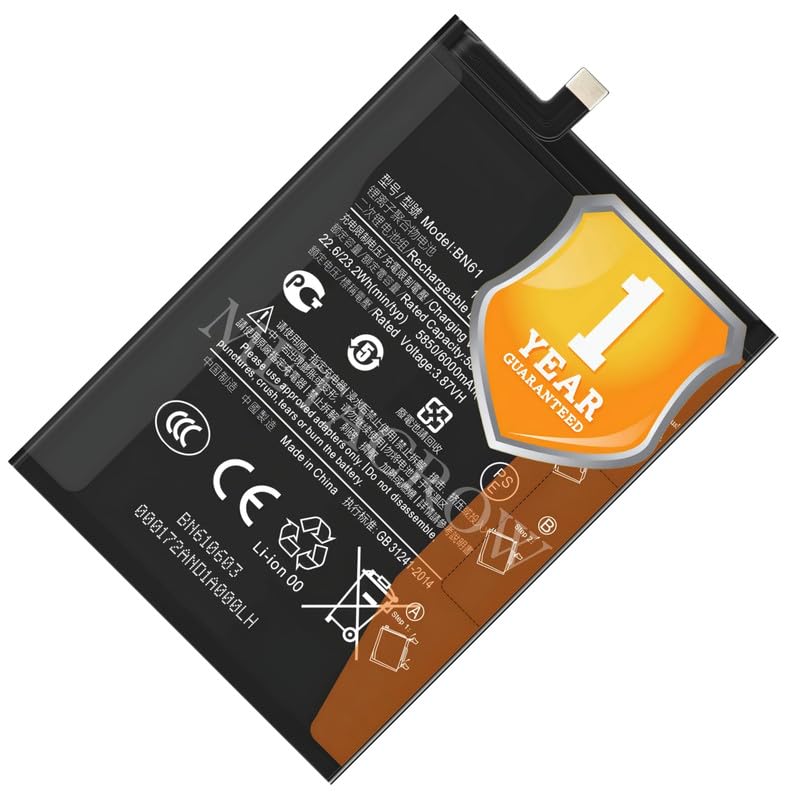 Image of Original BN61 Battery Compatible for Xiaomi Poco X3 (MZB07Z0IN, MZB07Z1IN, MZB07Z2IN, MZB07Z3IN, MZB07Z4IN, MZB9965IN, M2007J20CI) - (6000mAh) - 1 Year Warranty K7