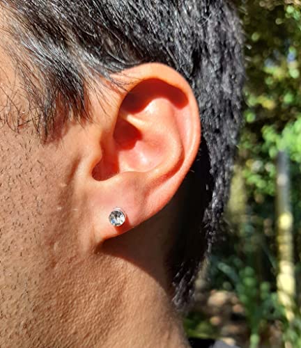 Brinco Masculino de Pressão Ponto de Luz 5mm em Aço - PAR