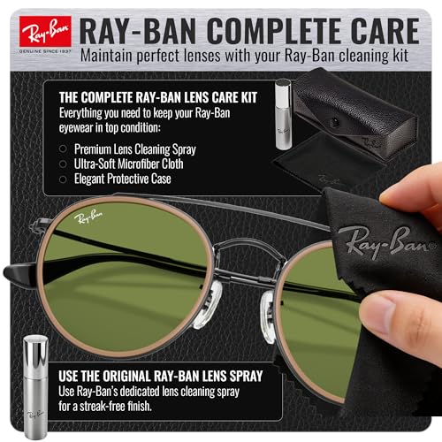 Image of Ray-Ban RB3647N ROUND DOUBLE BRIDGE Round Shaped Sunglasses for Men & Women with Official RAYBAN Eyewear Kit