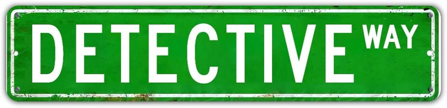 peiyeety Detective Way Vintage Metal Tin Sign, Rustic Career Wall Art, Waterproof Hanging Plaque for Office, Sturdy Decor for Study, Retro Investigative Ornament for Professional Work Zones 4x16 Inch