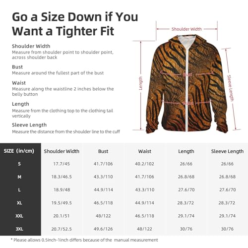 Sun Protection Hoodie Shirt Tiger Stripe Pattern UPF 50+ Long Sleeve Outdoor Rash Guard for Men Women2