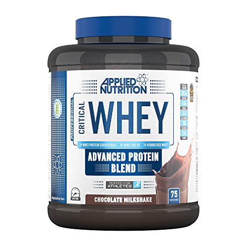 New Applied Nutrition Critical Whey Protein Powder Shake, Gold Muscle Building Supplement with Glutamine & High Standard Amino Acids, BCAA 2.27kg - 75 Servings (Chocolate Milkshake) New Applied Nutrition Critical Whey Protein Powder Shake, Gold Muscle Building Supplement with Glutamine & High Standard Amino Acids, BCAA 2.27kg - 75 Servings (Chocolate Milkshake)