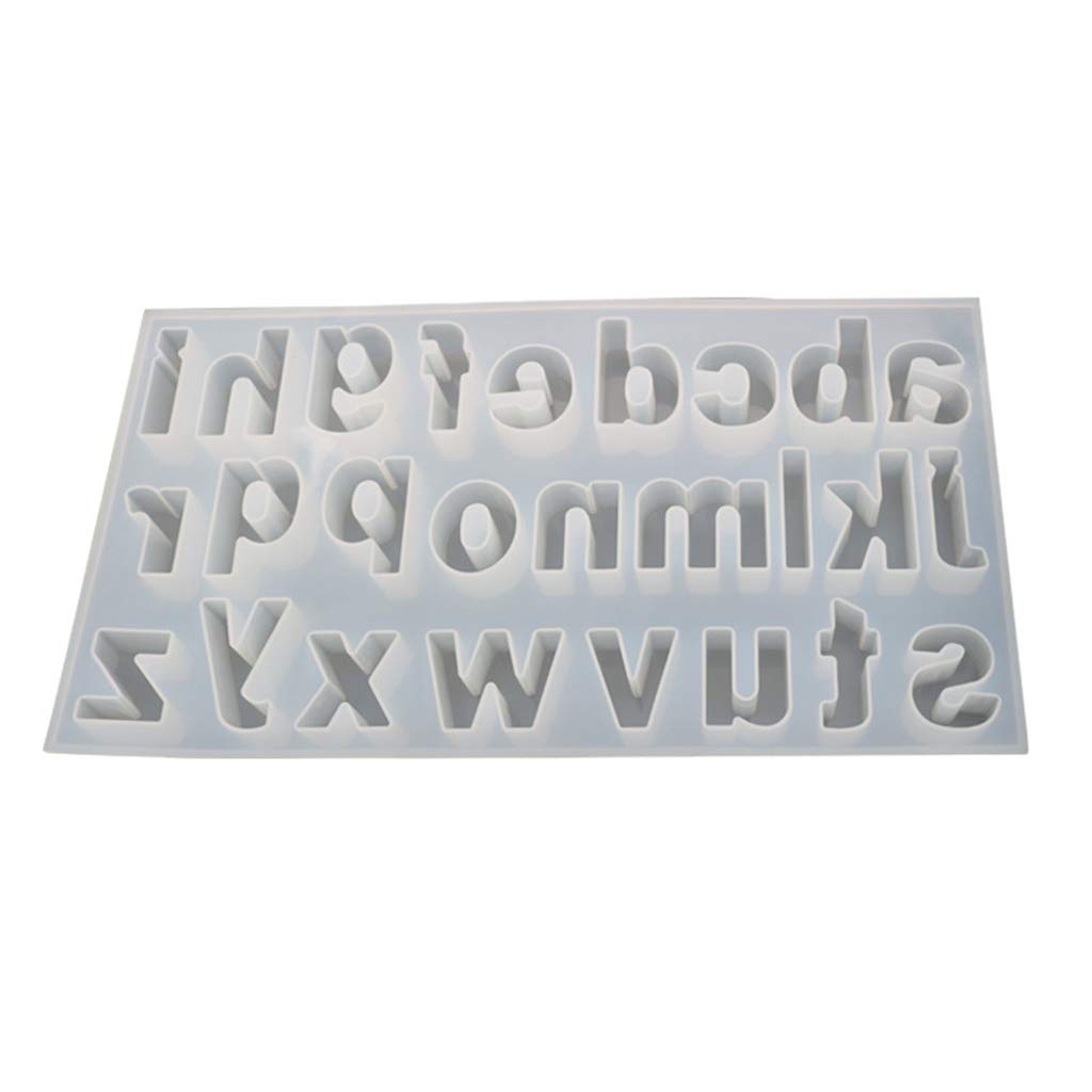 JUANLIAN DIY Crystal Epoxy Mold Lowercase Letter Molds Mirror Handmade Pendant Creative Jewelry Making Mould
