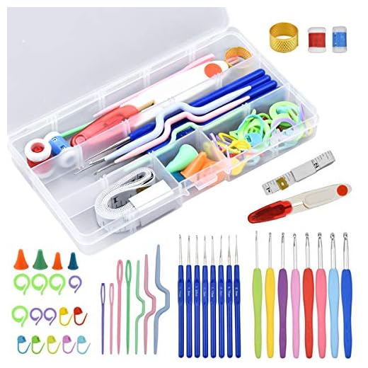NiceLand 16 peças croché kit de crochê, kit de crochê completo para iniciantes agulhas de crochê conjunto de ganchos de tecelagem ergonómicos agulhas de malha coloridas com acessórios de tecelagem