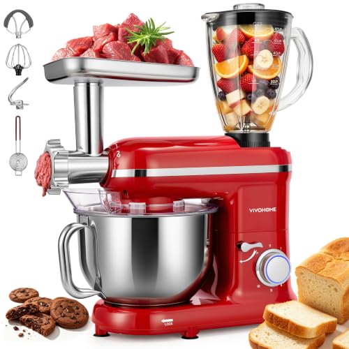 VIVOHOME 3-in-1 Stand Mixer, 6-Quart Tilt-Head...