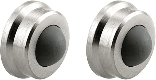 Prime-Line MP4647-1 Tope de pared, 1 pulgada de diámetro exterior, latón fundido, cromo cepillado con parachoques de goma (paquete individual)