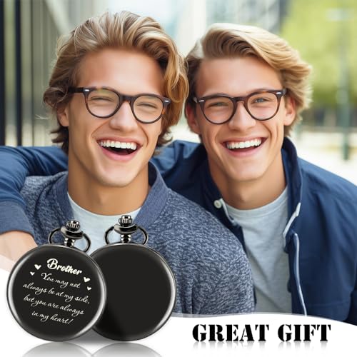 Image of Engraved Pocket Watch for Men Borther Gifts for Graduation Fathers Day Birthday Xmas Valentines Day Gifts for Brother