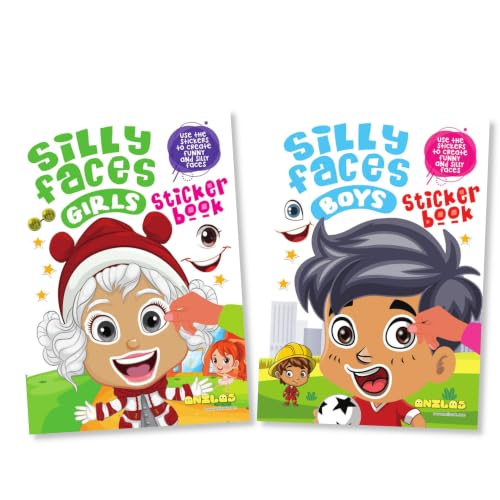 Anilas Set of 2 Funny Faces Sticker Book & Colouring Activity...
