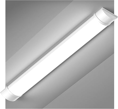 Luz LED de tienda de 2 pies, luz de armario de 20 W cableada con cinta de doble cara, 2400 LM, 6500 K blanco frío luces debajo del gabinete, cable