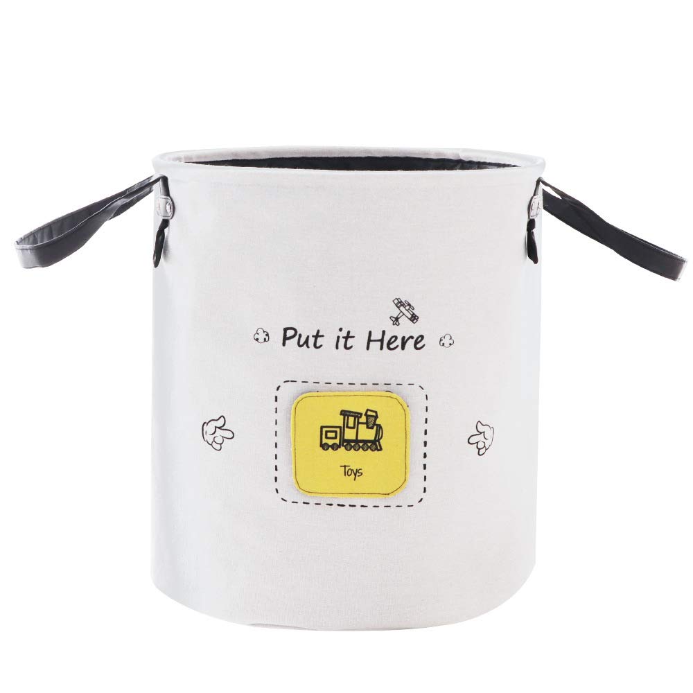 Kids Storage Baskets - Laundry Baskt Organizer Bin for Kids Toy Collection Blanket Storage Removable Tags Baby Room Decoration Organizer for Kid's Room (Large)