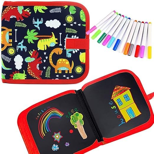 TEMSON Reusable Drawing Book with 2 Free Wipes, 6 Reusable Pages and 3 Sketch Pens, Magical Erasable Drawing Doodle Book for Kids (Red) (B0DJ2HGSM2) Amazon Price History, Amazon Price Tracker