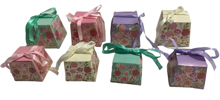 Adaamya® - 20 Pcs - DIY Mix Colors Chocolate Gift Box, Gift for Wedding, Diwali Party, Sweets packaging (Large (9 X 9 X 7 Cm))