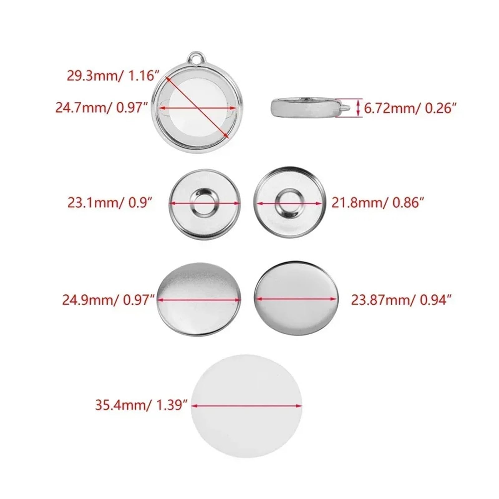 100 zestawów pusty dwustronny breloczek odznaka przycisk materiały do ​​rękodzieła okrągłe przypinki do kluczy wisiorek obrączka DIY Making kompatybilny i wielofunkcyjny