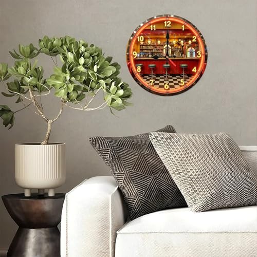 Reloj de Pared Retro Diner Neon 10 Pulgadas Silencioso miniatura 4