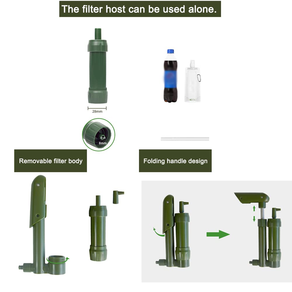 wasserfilter handpumpe LAURAG 3-stufiges Camping-Wasseraufbereiter-Filtrationssystem Überlebensausrüstung 0,01 Mikron mit 500 ml Wasserbeutel Aufbewahrungstasche für Outdoor-Camping-Wander-Rucksack Sonstiges Color:Light Sienna Gebraucht KU Bikes KuBike R80   84-92