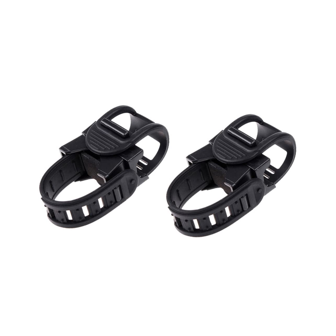 Milisten 2Pcs Adjustable Flashlight Holder for Bike Lightweight Plastic Mount Bracket Clip Clamp for Securely Attaching Flashlight Handlebar Black
