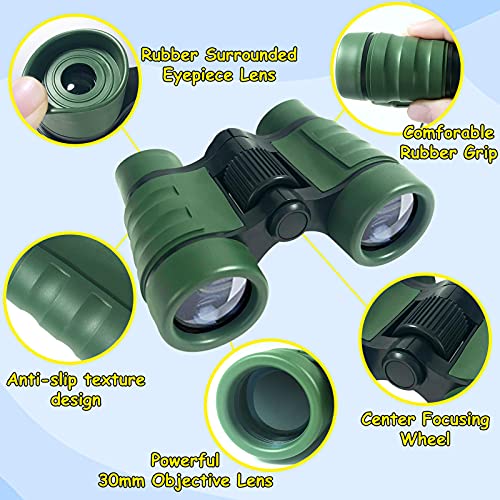 Image of ESSENSON Binoculars for Kids, Green | Toy Gift for 3-8+ Year Old Boys Girls, Telescope Outdoor Toys, Sports and Outside Play